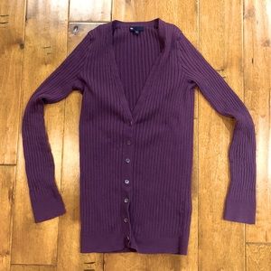 GAP PURPLE SWEATER CARDIGAN 10%SILK